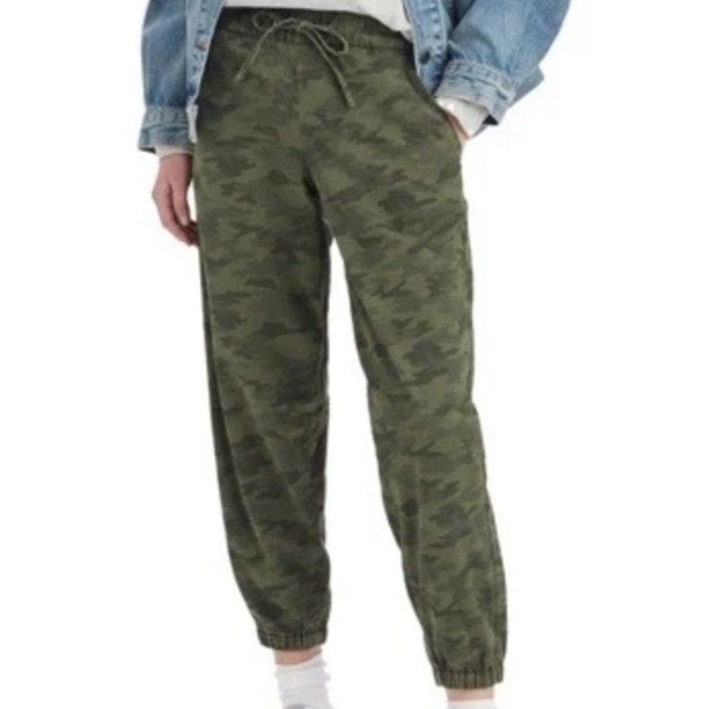 Levi's Cotton Blend Camouflage Drawstring Jogger Pants M Tapered Leg EUC Pockets